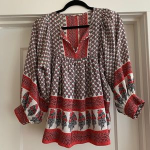 Ulla Johnson Peasant Top 100% SILK Sz 6